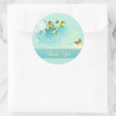 Butterflies en bloesems Dank je wel Ronde Sticker (Tas)