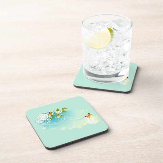 Butterflies en bloesems drankjes onderzetter (Rechterzijde)