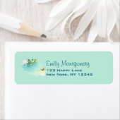 Butterflies en bloesems etiket (Insitu)