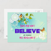 Butterflies en bloesems met een Magic Quote Briefkaart (Voorkant / Achterkant)