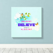 Butterflies en bloesems met een Magic Quote Canvas Afdruk (Insitu (Houten vloer))