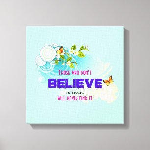 Butterflies en bloesems met een Magic Quote Canvas Afdruk