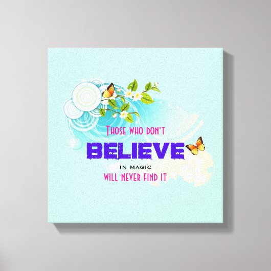Butterflies en bloesems met een Magic Quote Canvas Afdruk (Voorkant)