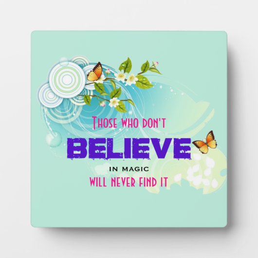 Butterflies en bloesems met een Magic Quote Fotoplaat (Voorkant)
