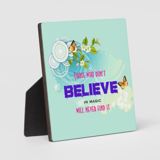 Butterflies en bloesems met een Magic Quote Fotoplaat (Voorkant)