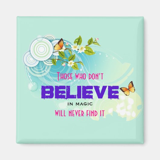 Butterflies en bloesems met een Magic Quote Magneet (Voorkant)