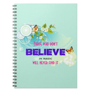 Butterflies en bloesems met een Magic Quote Notitieboek