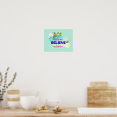 Butterflies en bloesems met een Magic Quote Poster (Keuken)