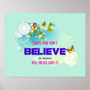 Butterflies en bloesems met een Magic Quote Poster