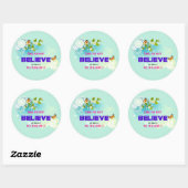 Butterflies en bloesems met een Magic Quote Ronde Sticker (Vel)