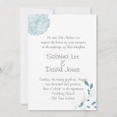 Butterflies en Blue Chrysanthemums Wedding Kaart (Achterkant)