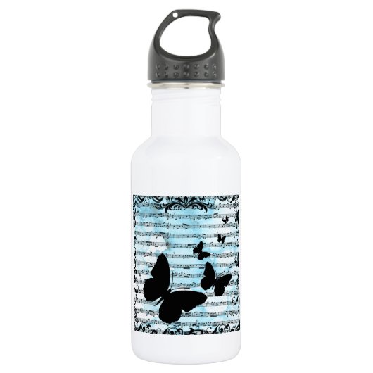 Butterflies en Blue Notes Waterfles (Voorkant)