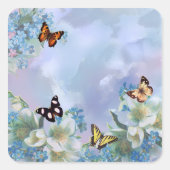 Butterflies en Blues Vierkante Sticker (Voorkant)
