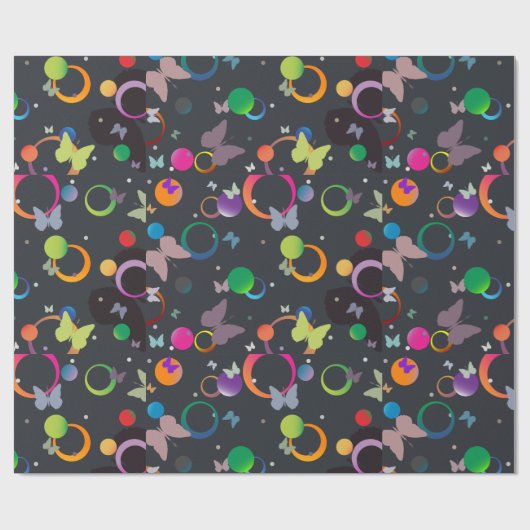 Butterflies en bubbels cadeaupapier (Vlak)