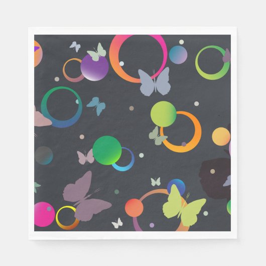 Butterflies en bubbels servet (Voorkant)