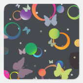Butterflies en bubbels vierkante sticker (Voorkant)