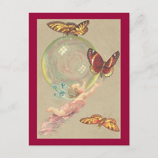 Butterflies en Bubble Briefkaart (Voorkant)