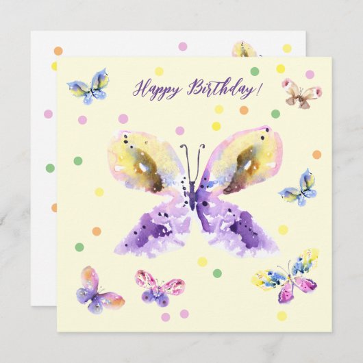 Butterflies en confetti dans. Creëer je kunst! Kaart (Voorkant / Achterkant)