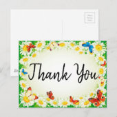 Butterflies en Daisies Briefkaart (Voorkant / Achterkant)
