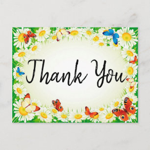 Butterflies en Daisies Briefkaart