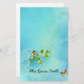 Butterflies en Daisies Briefpapier (Voorkant / Achterkant)