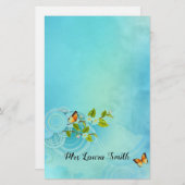 Butterflies en Daisies Briefpapier (Voorkant / Achterkant)