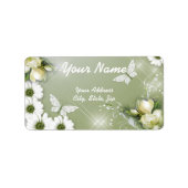 Butterflies en Daisies Etiket (Voorkant)