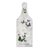 Butterflies en Daisies Glass Paddle Cutting Board Snijplank (Voorkant)
