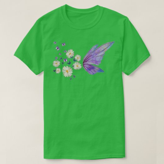 Butterflies en Daisies T-shirt (Design voorkant)
