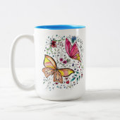Butterflies en douanenaam tweekleurige koffiemok (Links)