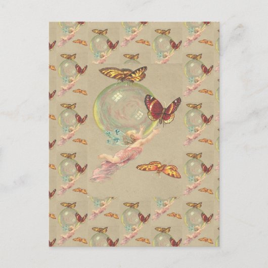 Butterflies en een engel briefkaart (Voorkant)