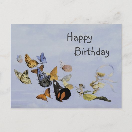 Butterflies en Fairies ~ Briefkaart/Birthday Briefkaart (Voorkant)