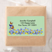 Butterflies en Flowers Blue Etiket (Insitu)