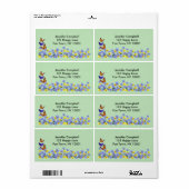 Butterflies en Flowers Blue Etiket (Full Sheet)