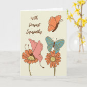 Butterflies en Flowers Cottcore Sympathie Kaart (Gele Bloem)