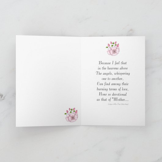 Butterflies en Flowers Ma Birthday Kaart (Binnen)