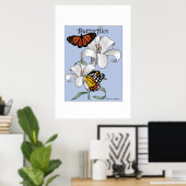 Butterflies en Flowers Poster (Thuiskantoor)
