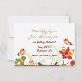 Butterflies en Flowers Wedding Save the Date (Achterkant)