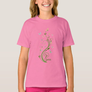 Butterflies en groene wijn t-shirt