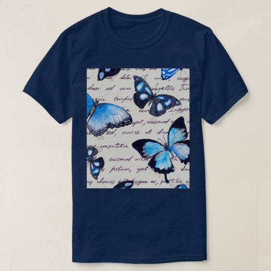 Butterflies en handgeschreven notitie t-shirt (Design voorkant)