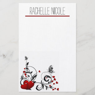 Butterflies en hart gepersonaliseerd briefpapier