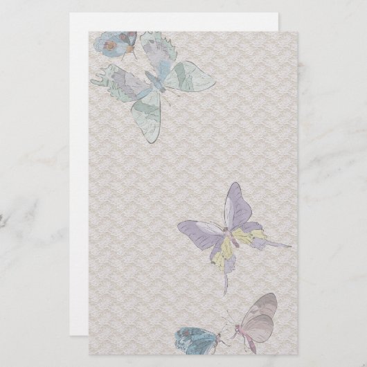 Butterflies en kant-en-Briefpapier Briefpapier (Voorkant / Achterkant)