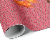 BUTTERFLIES EN KANTISCH LACE RED Wrapping Paper Cadeaupapier (Rol Hoek)