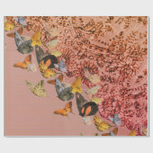 BUTTERFLIES EN KANTISCH LACE Wrapping Paper Cadeaupapier (Vlak)