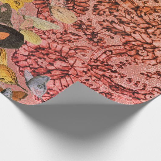 BUTTERFLIES EN KANTISCH LACE Wrapping Paper Cadeaupapier (Hoek)