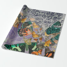 BUTTERFLIES EN KANTISCH LACE Wrapping Paper