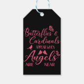 Butterflies en kardinalen verschijnen wanneer de e cadeaulabel (Voorkant)