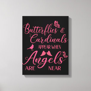 Butterflies en kardinalen verschijnen wanneer de e canvas afdruk