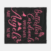 Butterflies en kardinalen verschijnen wanneer de e fleece deken (Voorkant (Horizontaal))