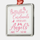 Butterflies en kardinalen verschijnen wanneer de e metalen ornament (Links)